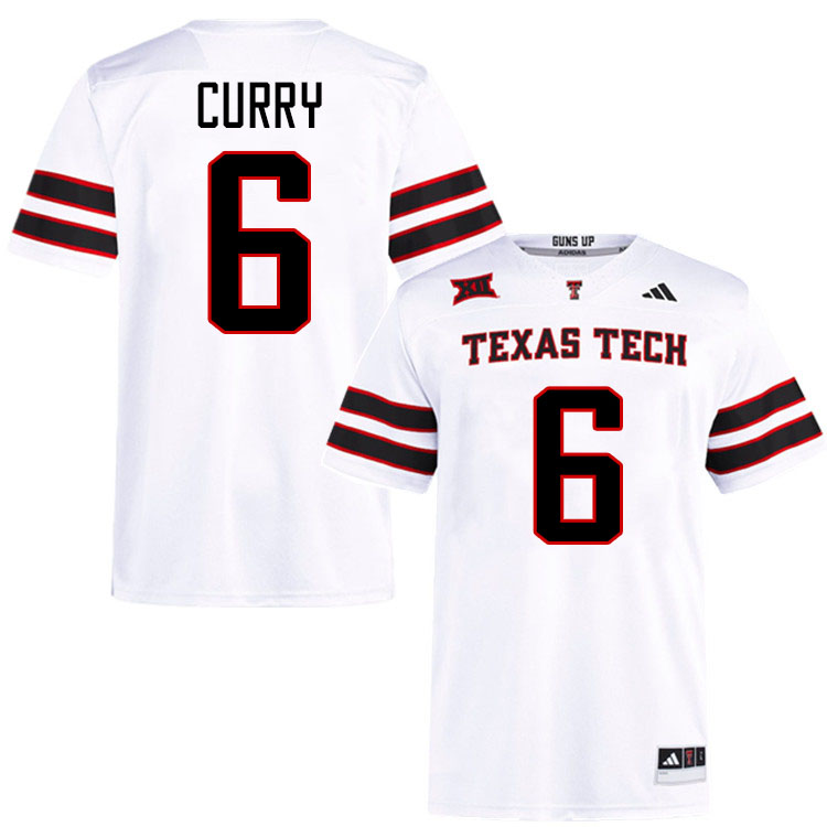 #6 John Curry Texas Tech Red Raiders Jerseys College Football Uniforms Stitched-White #6 John Curry Texas Tech Red Raiders Jerseys College Football Uniforms Stitched-White